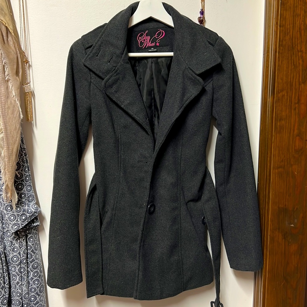 Say What Grey Peacoat